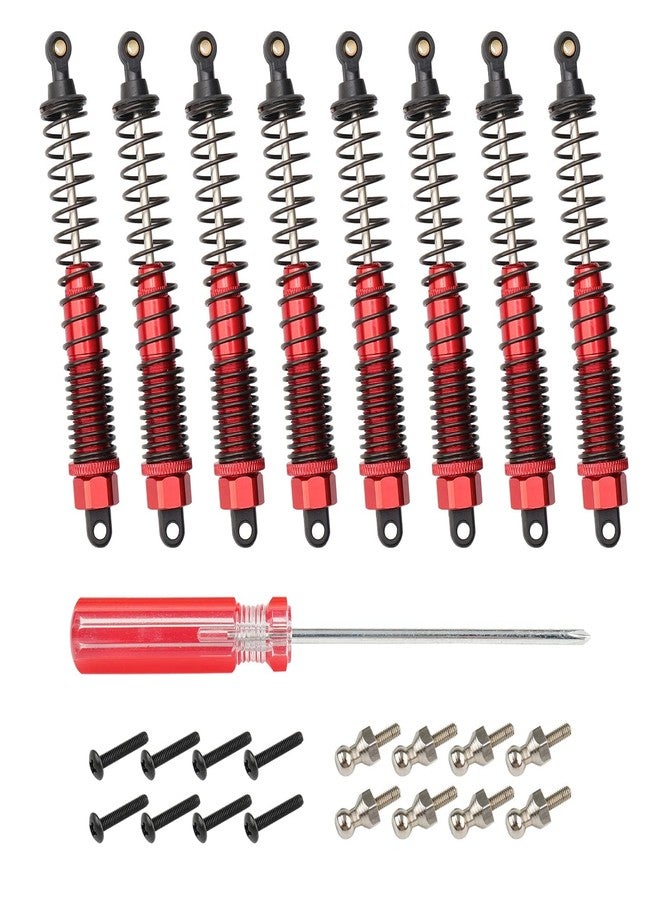 Rchobbytop RC Shocks 8Pcs Aluminum RC Car Shocks Absorber 188004 (108004) for HSP 94111 94188 94108 Redcat Volcano Epx/epx PRO Volcano S30 RC 1/10 Monster Truck 128mm Dampers Assembled Replacement Parts, Red - Image 1